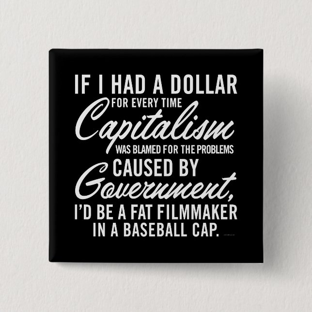 Macaron Carré 5 Cm Si j'avais un bouton du dollar (Devant)