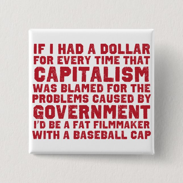 Macaron Carré 5 Cm Si j'avais un bouton du dollar (Devant)