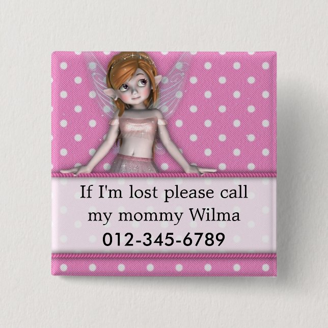 Macaron Carré 5 Cm Si je suis bouton perdu (Devant)