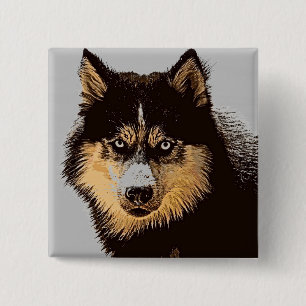 Macaron Carré 5 Cm Siberian Husky