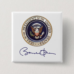 Macaron Carré 5 Cm Signature du Président Barack Obama