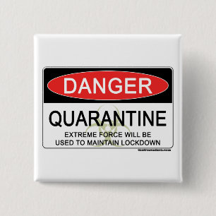 Macaron Carré 5 Cm Signe de danger de quarantaine