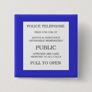 Macaron Carré 5 Cm Signe public de cabine téléphonique