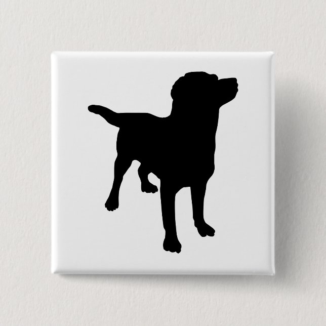 Macaron Carré 5 Cm Silhouette de chien (Devant)