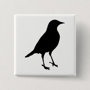 Macaron Carré 5 Cm Silhouette des oiseaux