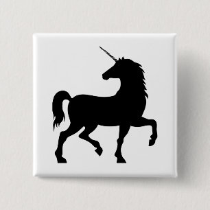 Macaron Carré 5 Cm Silhouette Unicorne