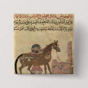 Macaron Carré 5 Cm S'inquiétant du cheval, illustration
