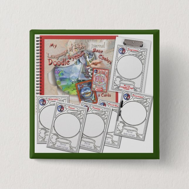 Macaron Carré 5 Cm Six feuilles chakra Base (Devant)