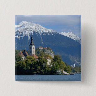 Macaron Carré 5 Cm Slovénie, Bled, lac de Bled, île de Bled, Bled