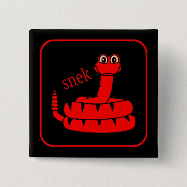 Macaron Carré 5 Cm Snek rouge (Devant)