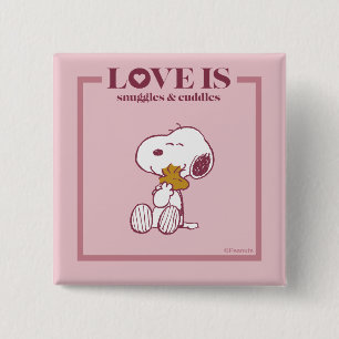 Macaron Carré 5 Cm Snoopy & Woodstock - Love is Snuggles & Cuddles