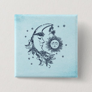 Macaron Carré 5 Cm Soleil et Lune