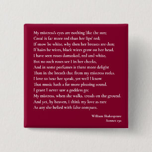 Macaron Carré 5 Cm Sonnet 130 Les yeux de ma maîtresse ne ressemblent