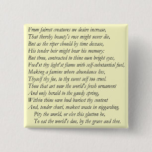 Macaron Carré 5 Cm Sonnet # 1 par William Shakespeare