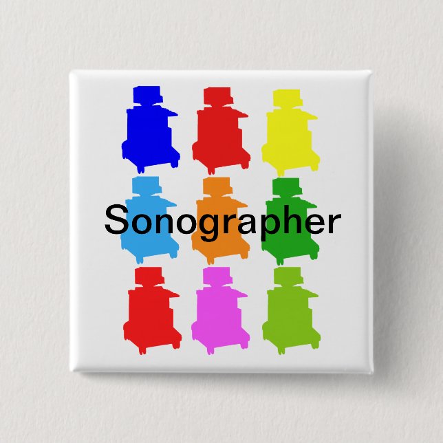 Macaron Carré 5 Cm Sonographer Popart Gfits (Devant)