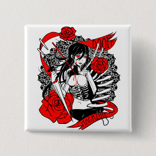 Macaron Carré 5 Cm SORT MALHEUREUX ! La magazine "roses" ajustent le