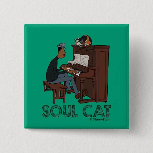 Macaron Carré 5 Cm Soul | Joe & Mr Mittens au piano (Devant)