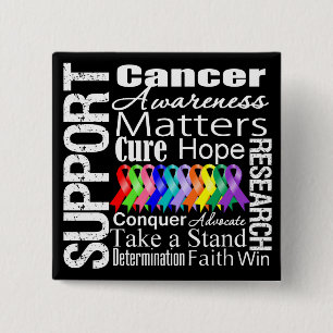 Macaron Carré 5 Cm Soutenir la sensibilisation à tous les cancers