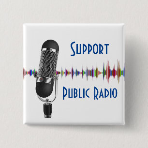 Macaron Carré 5 Cm Soutien de la radio publique