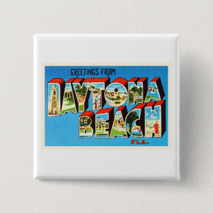 Macaron Carré 5 Cm Souvenir de Vintage voyage de Daytona Beach la
