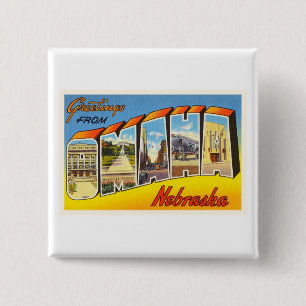 Macaron Carré 5 Cm Souvenir de Vintage voyage de Ne d'Omaha Nébraska