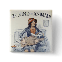 Soyez gentil avec les animaux - Affiche vintage