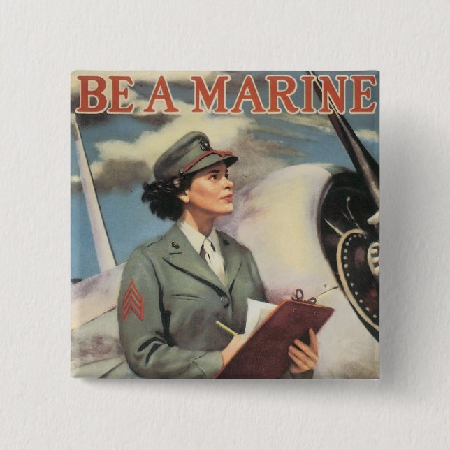 Macaron Carré 5 Cm Soyez un marin - Libérez un marin pour combattre (Devant)