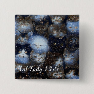Macaron Carré 5 Cm Sparkle Cat Cat Lady 4 Life