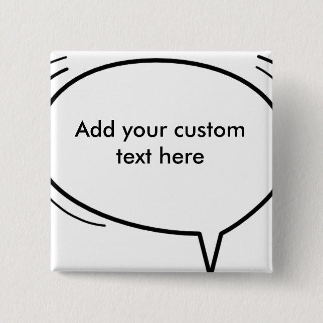 Macaron Carré 5 Cm Speech Bubble - ajoutez votre propre texte ! (Devant)