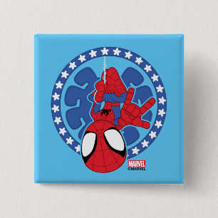 Macaron Carré 5 Cm Spidey Americana Spider Icon