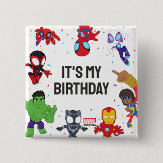 Macaron Carré 5 Cm Spidey et ses amis incroyables Anniversaire Confet