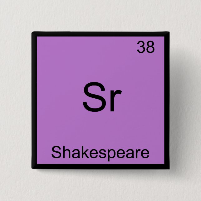 Macaron Carré 5 Cm Sr - Shakespeare Symbole de l'élément de chimie am (Devant)