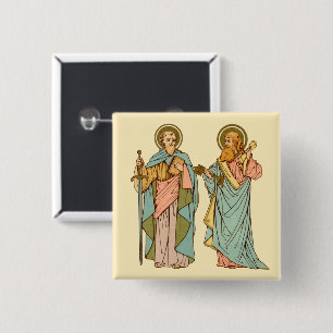 Macaron Carré 5 Cm SS. Pierre et Paul, Apôtres (RLS 13 & 14)