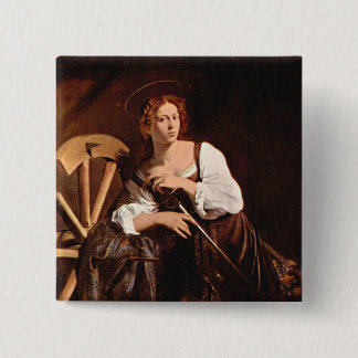 Macaron Carré 5 Cm St Catherine de l'Alexandrie par Caravaggio