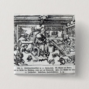 Macaron Carré 5 Cm St Eligius en tant qu'orfèvre dans son atelier