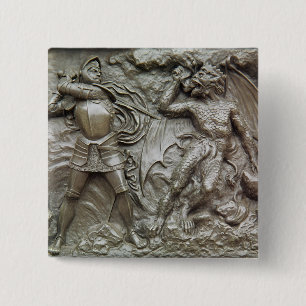 Macaron Carré 5 Cm St George combattant le dragon