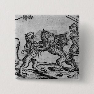 Macaron Carré 5 Cm St George et le dragon