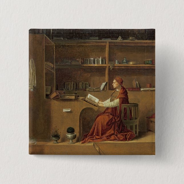 Macaron Carré 5 Cm St Jerome dans son étude, c.1475 2 (Devant)