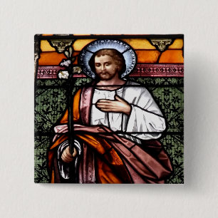 Macaron Carré 5 Cm St Joseph prient pour nous - la fenêtre en verre