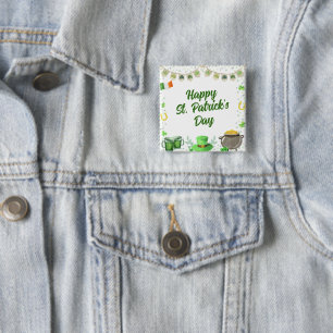 Macaron Carré 5 Cm St patrick aquarelle