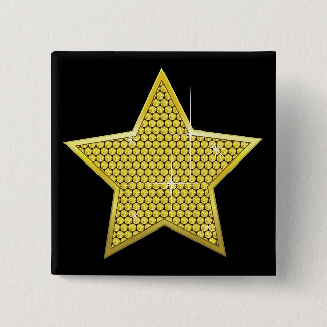 Macaron Carré 5 Cm Star Gold de Sparkling (Devant)