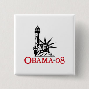 Macaron Carré 5 Cm Statue 2008 de Barack Obama de bouton de liberté
