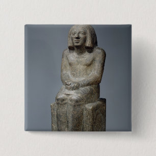 Macaron Carré 5 Cm Statue d'Ankh, prêtre de Horus, pe dynastique tôt