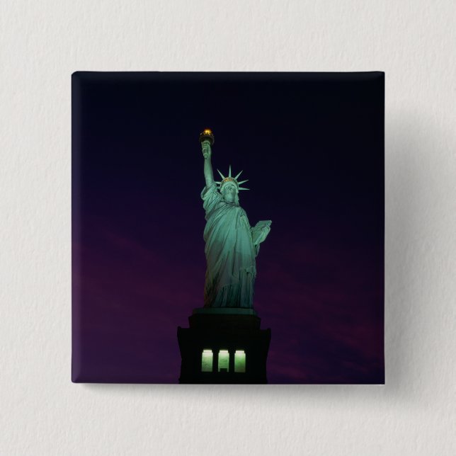 Macaron Carré 5 Cm Statue de la Liberté, New York, États-Unis 7 (Devant)