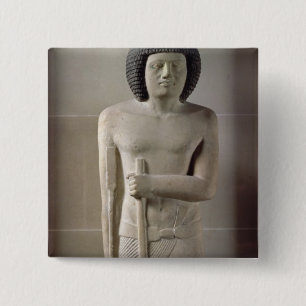 Macaron Carré 5 Cm Statue de Sepa, vieux royaume (chaux peinte)