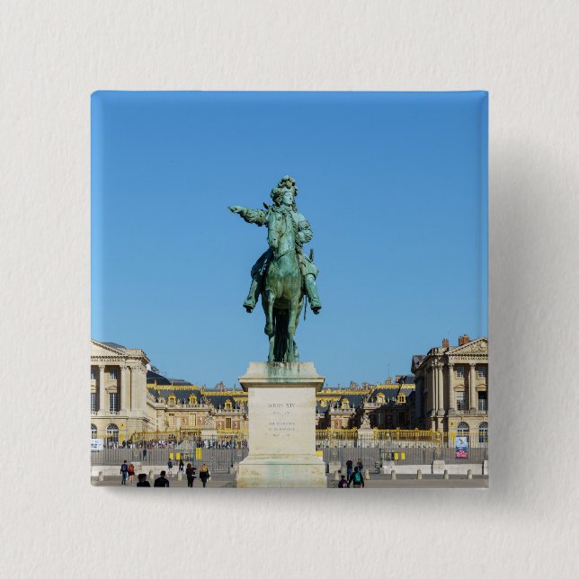 Macaron Carré 5 Cm Statue équestre de Louis XIV à Versailles (Devant)