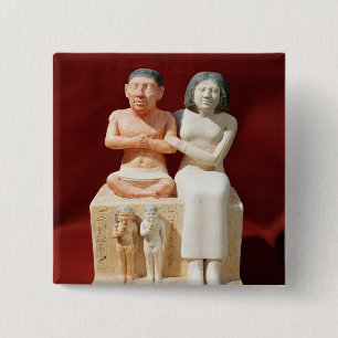 Macaron Carré 5 Cm Statuette du Seneb nain et de sa famille