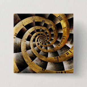 Macaron Carré 5 Cm Steampunk - horloge - l'écoulement du temps