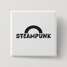 Steampunk Minimalist Design Button