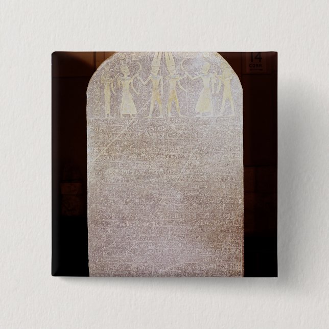 Macaron Carré 5 Cm Stela de victoire de Merenptah connu sous le nom (Devant)